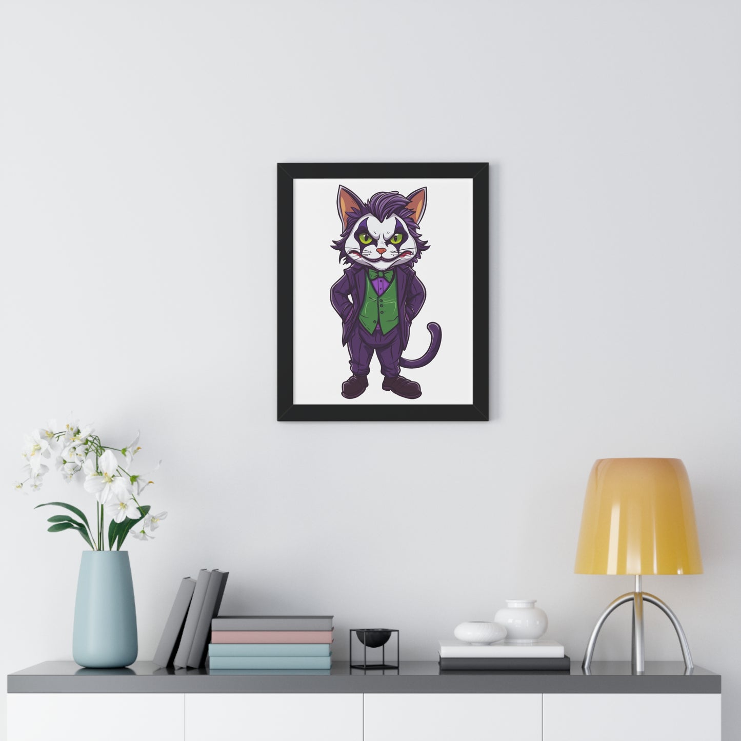 Joker Cat Framed Wall Art