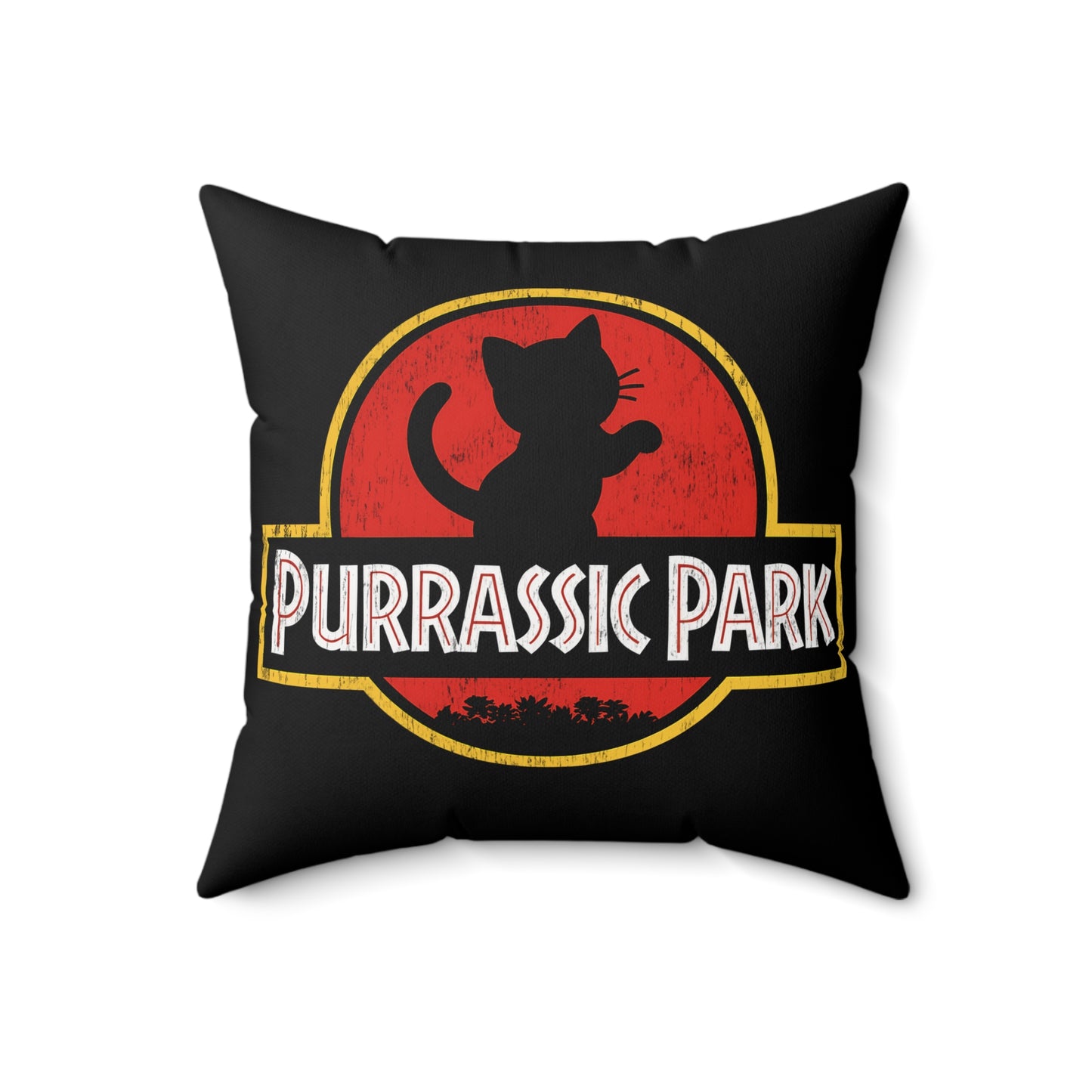Purrassic Park Throw Pillow