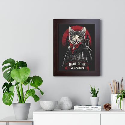 Night Of The Vampurrer Framed Wall Art