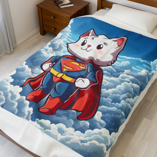 Supercat Velveteen Plush Blanket