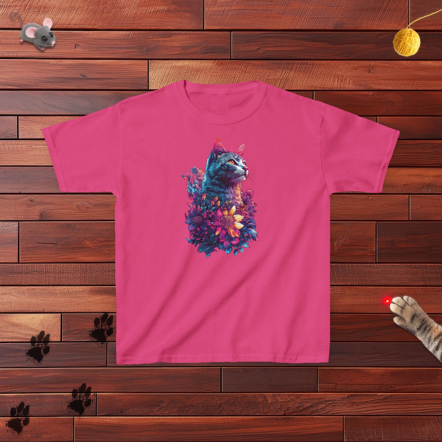 Floral Cat Kids Tee