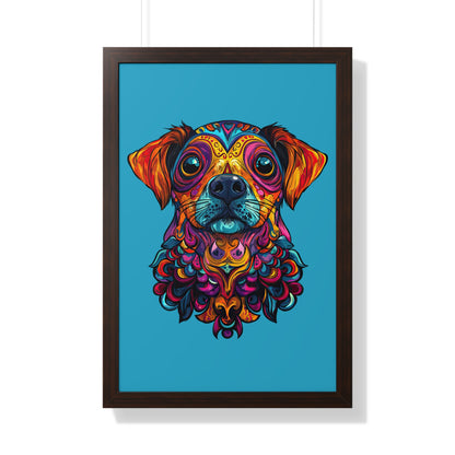 Dia De Muerte Perrito Framed Wall Art