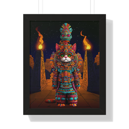 Azteca Gatito Framed Wall Art