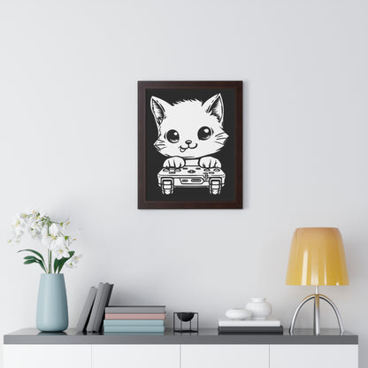 Gamer Kitty Framed Wall Art