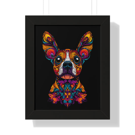 Dia De Muerte Frenchie Framed Wall Art