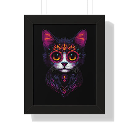 Dia De Muerte Gatito Framed Wall Art