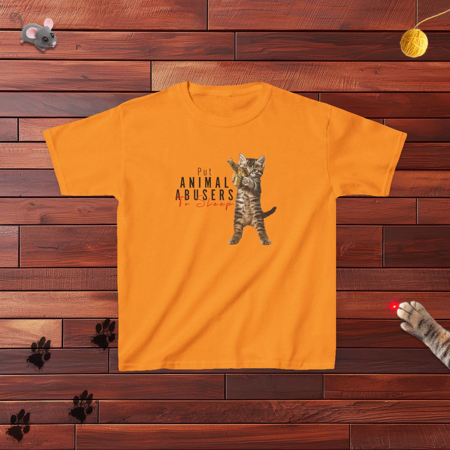Put Animal Abusers To Sleep Kids Tee
