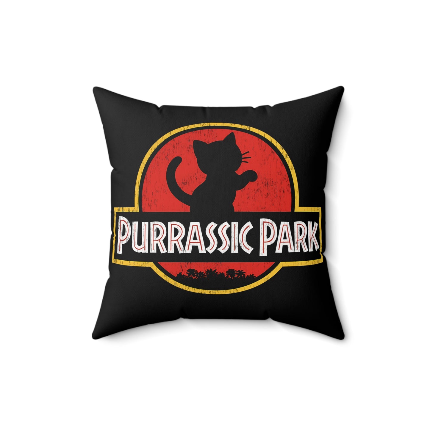 Purrassic Park Throw Pillow