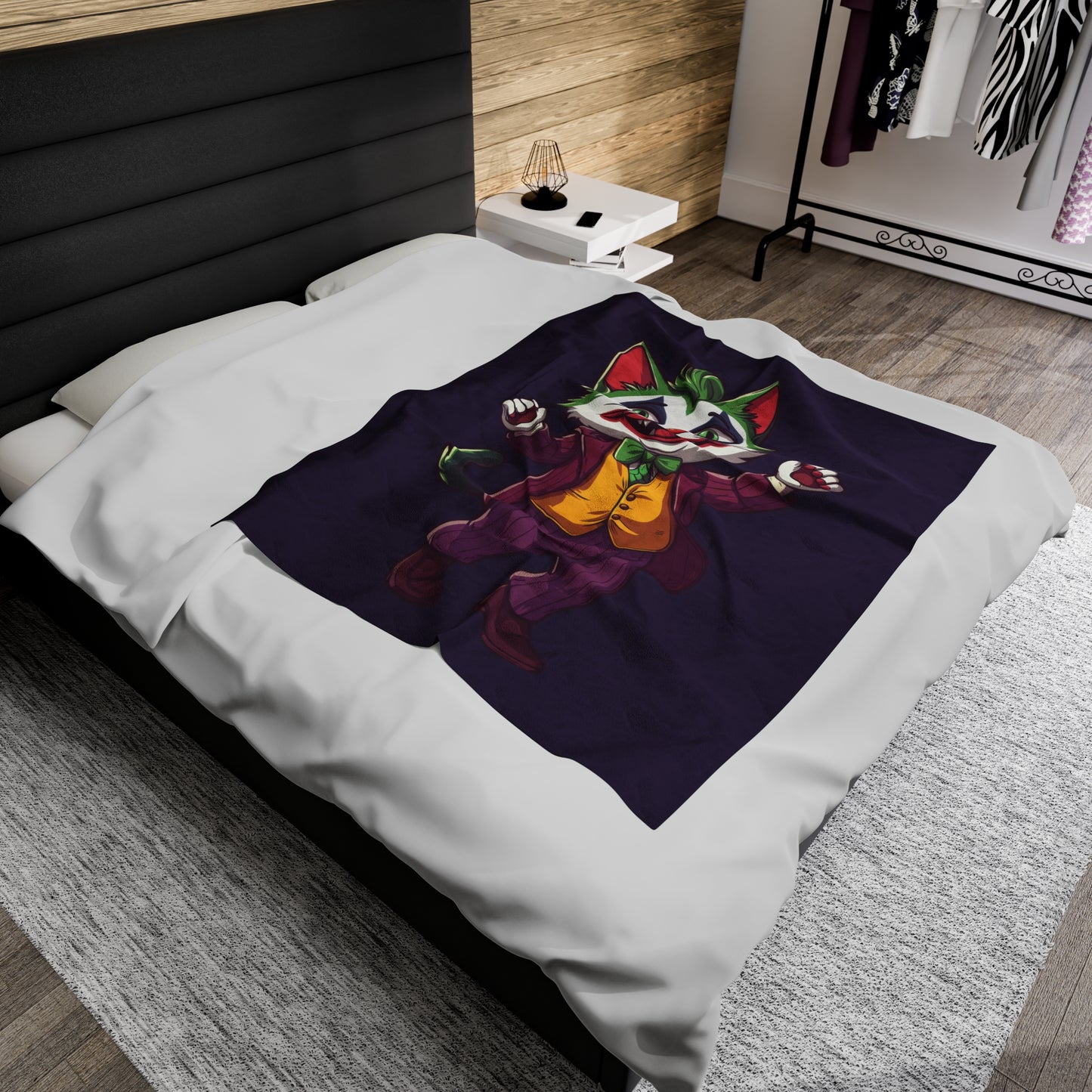 The Joker Cat Velveteen Plush Blanket