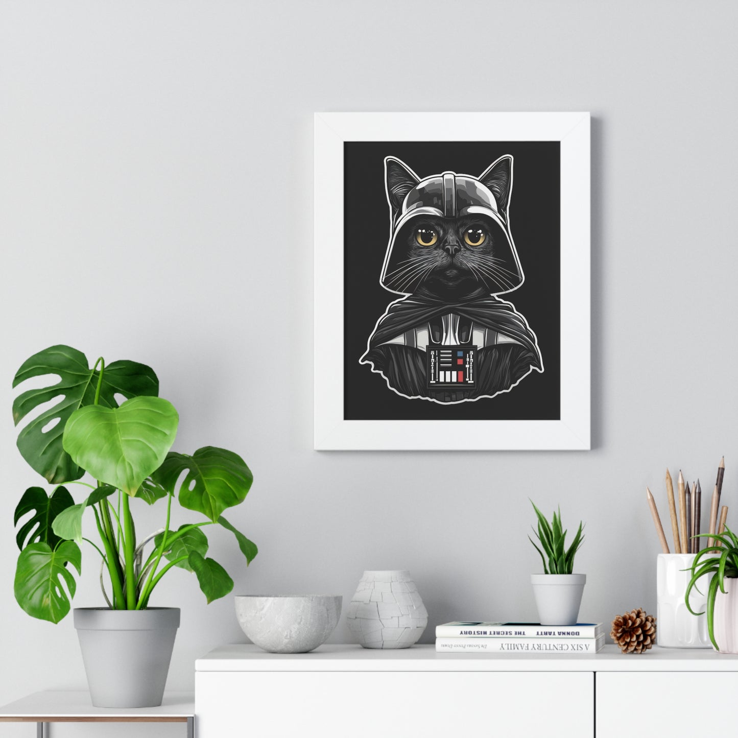 Darth Purrder Framed Wall Art