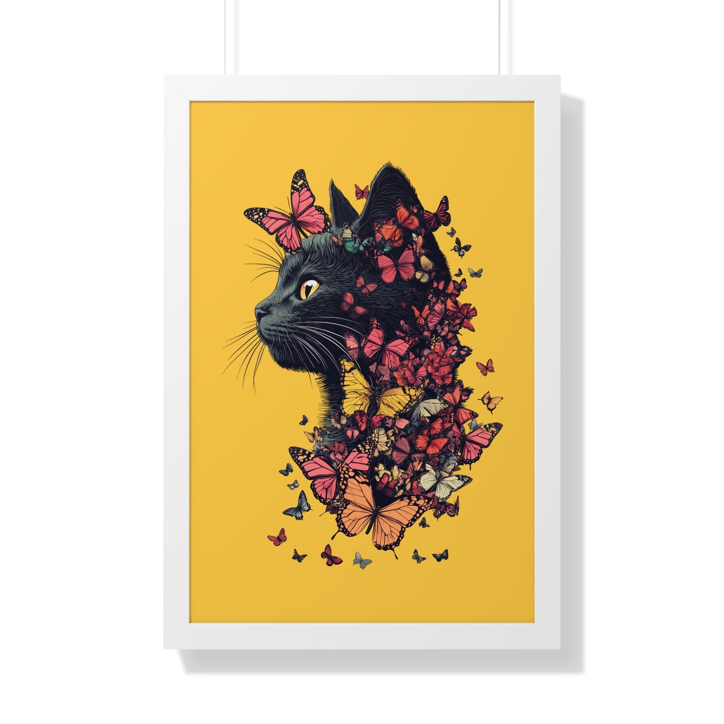 Butterfly Kitty Framed Wall Art