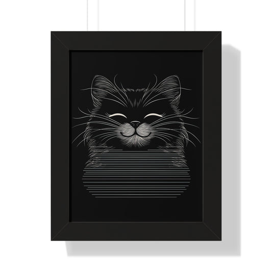 Smiling Cat Framed Wall Art