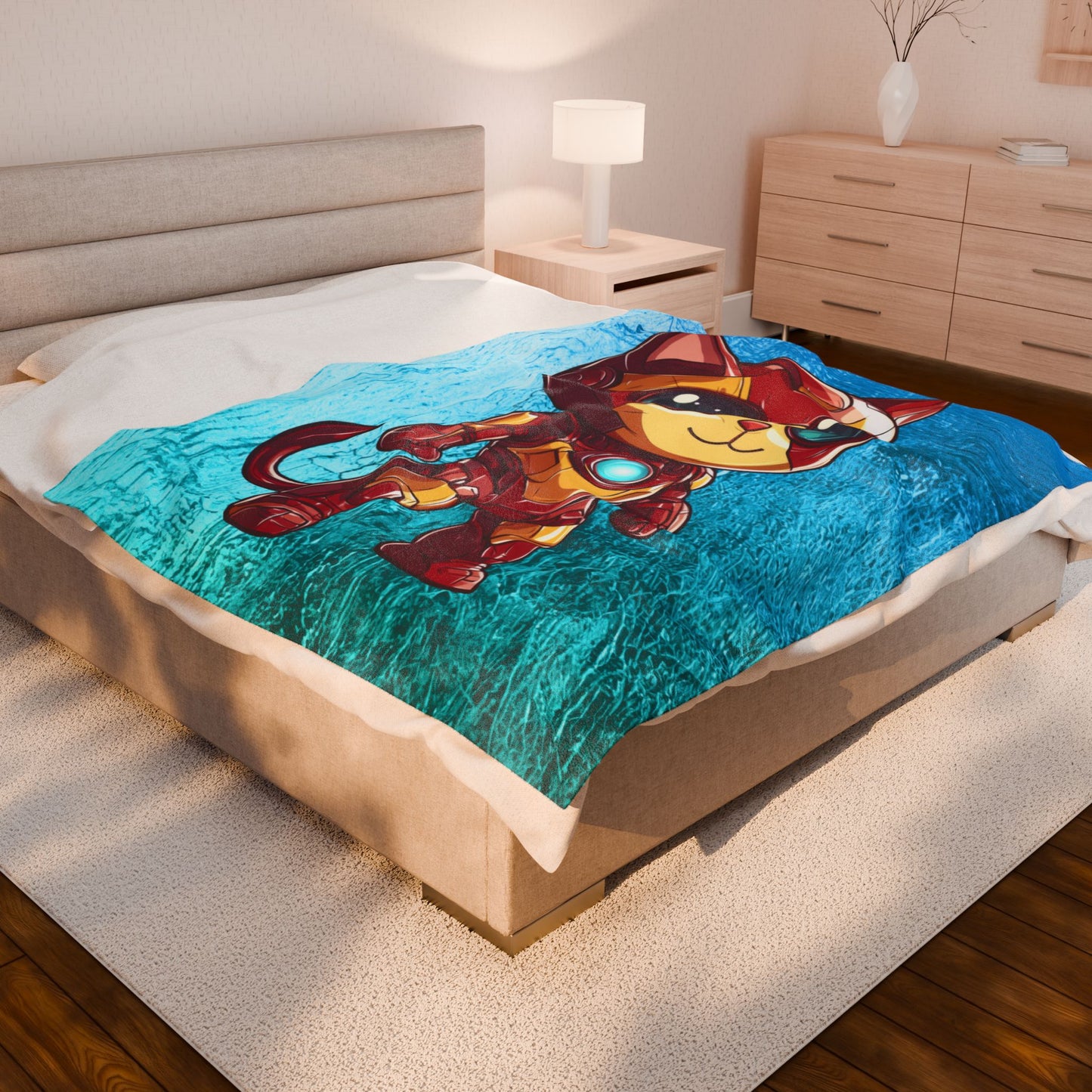 Iron Cat Velveteen Plush Blanket
