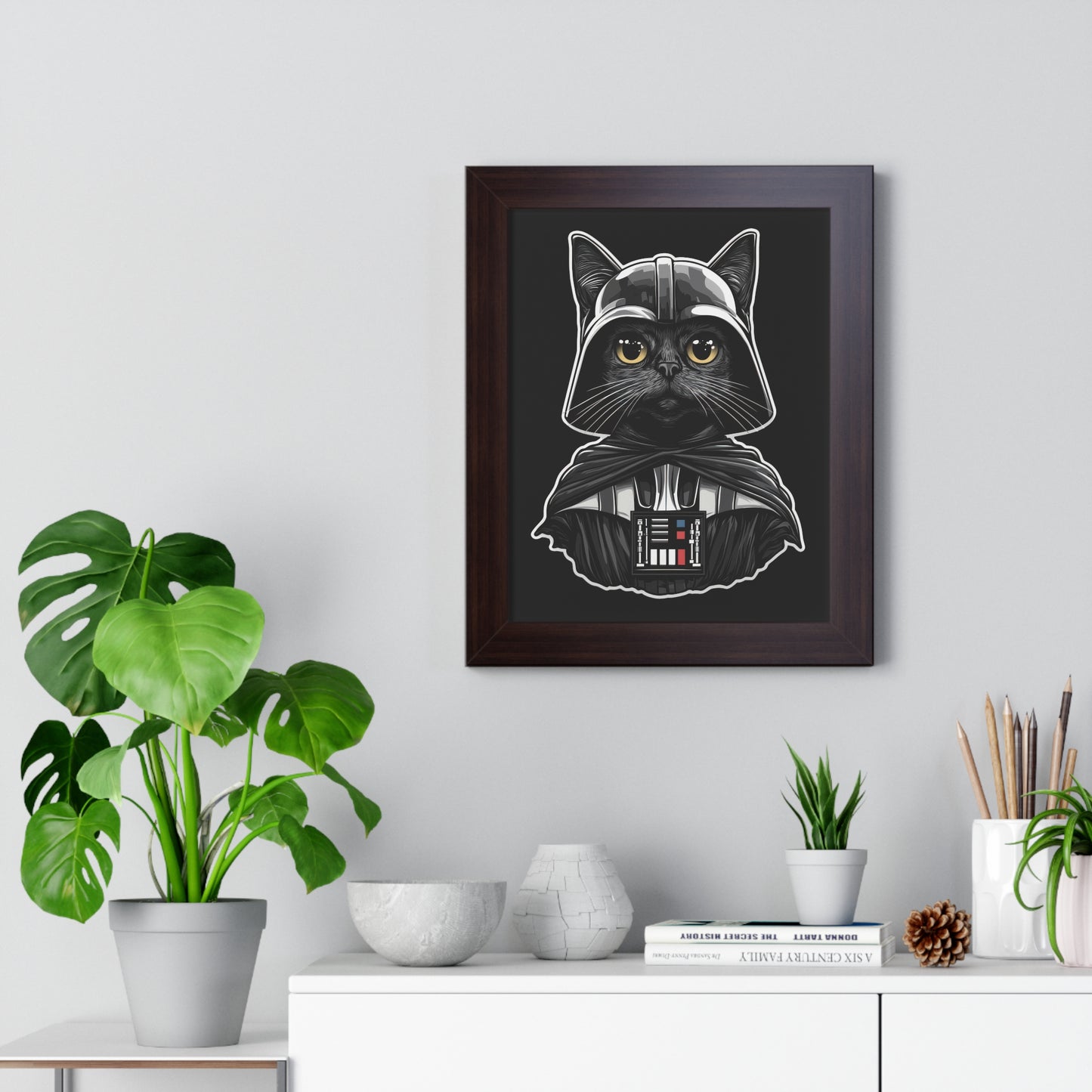 Darth Purrder Framed Wall Art