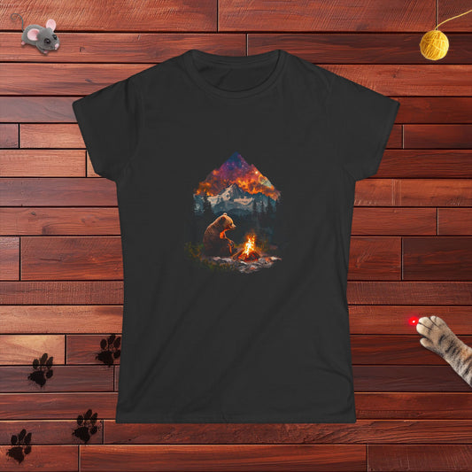 Camping Bear Ladies Tee