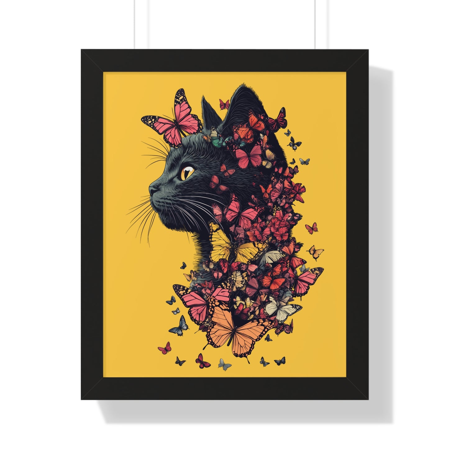 Butterfly Kitty Framed Wall Art