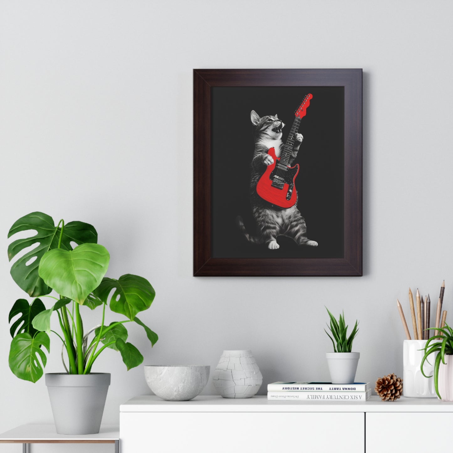 Guitar Gato Framed Wall Art