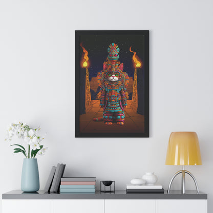 Azteca Gatito Framed Wall Art