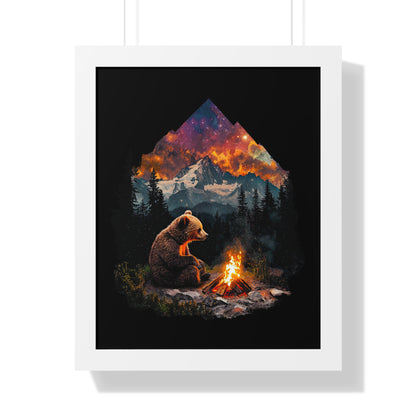 Camping Bear Framed Wall Art