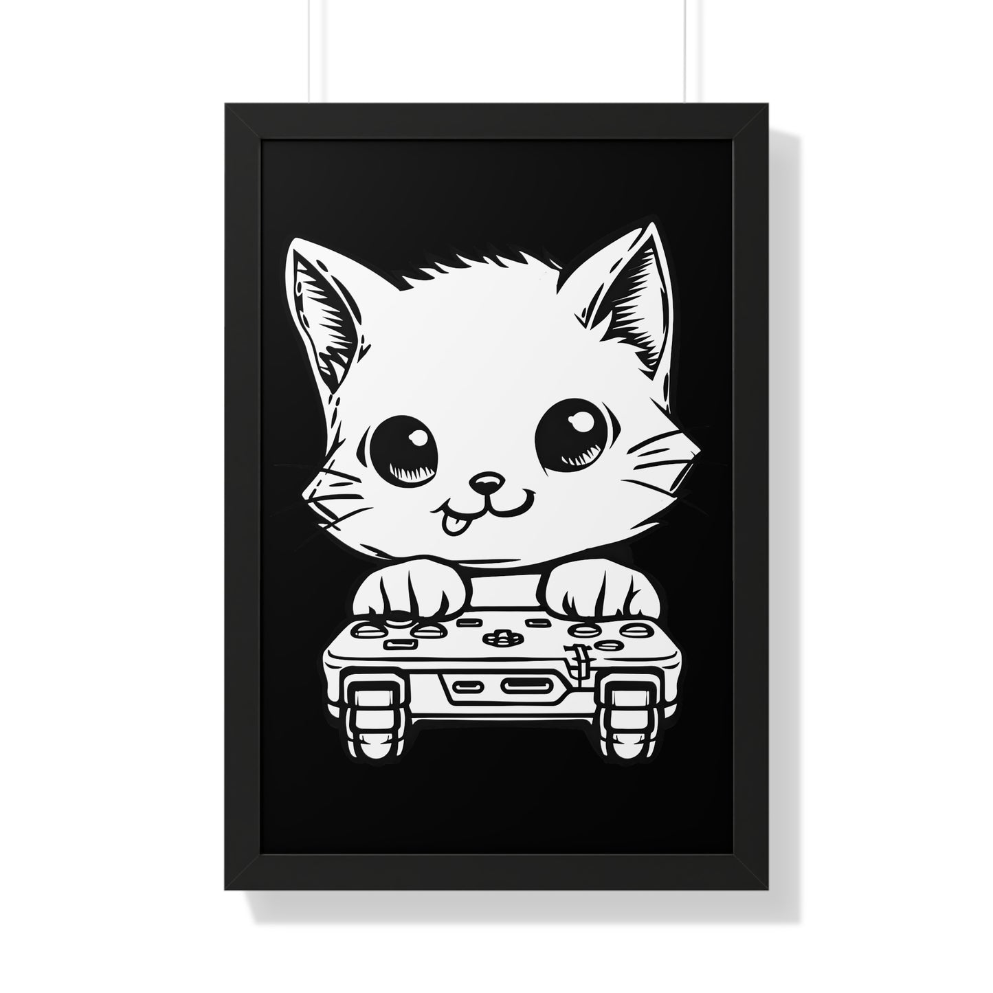 Gamer Kitty Framed Wall Art