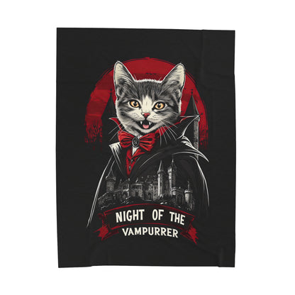 Night Of The Vampurrer Velveteen Plush Blanket