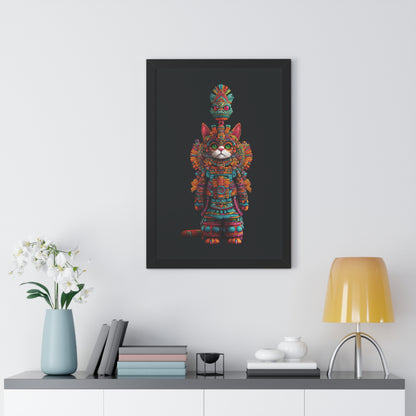 Azteca Gatito Framed Wall Art