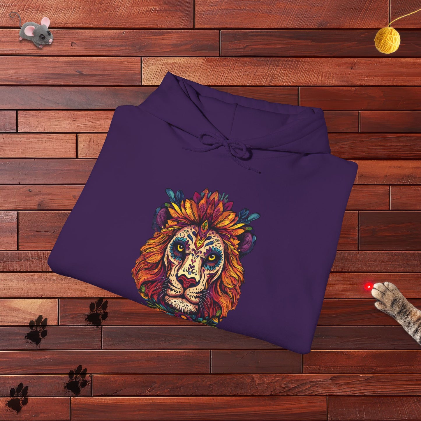 Dia De Muertos Lion Hoodie