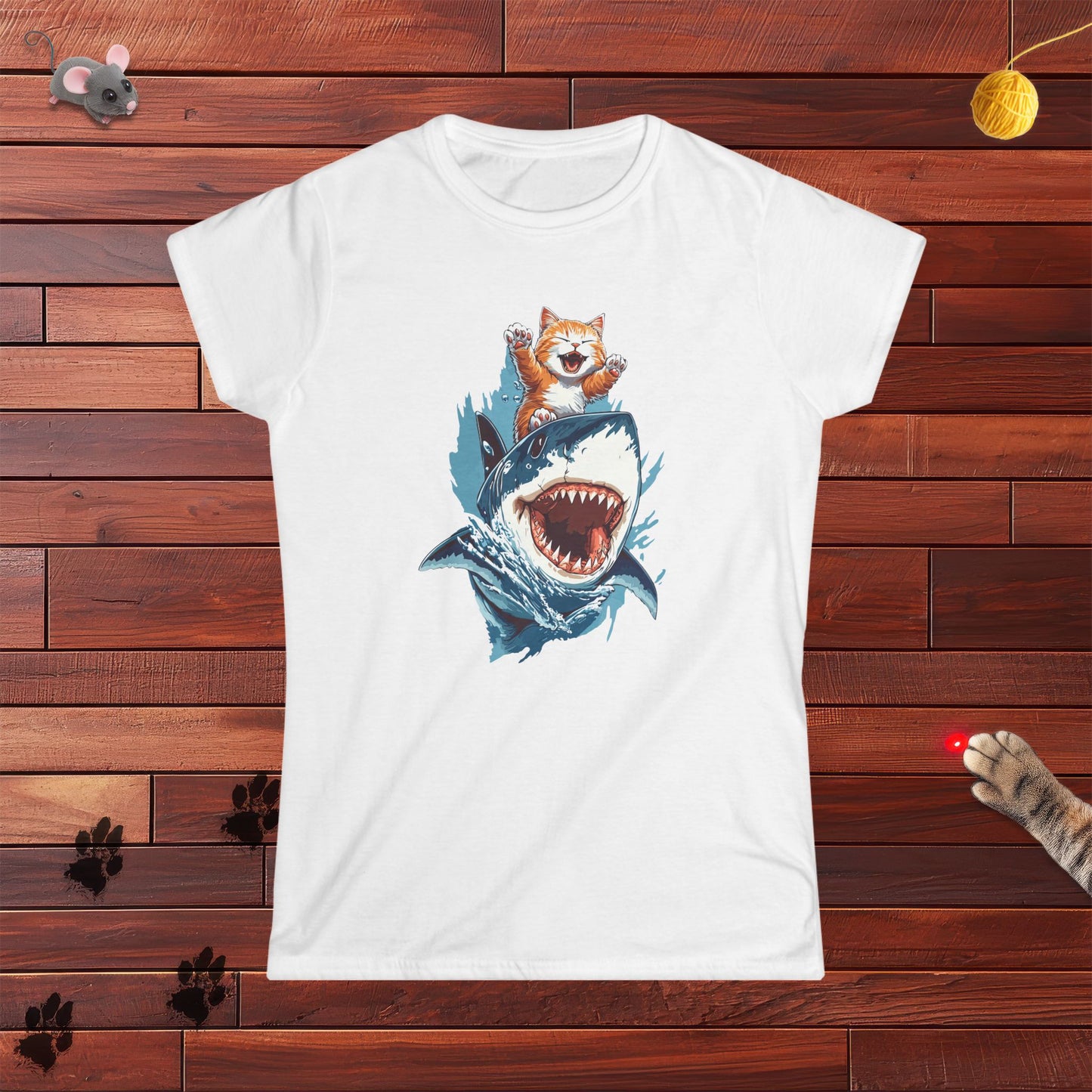 Shark Surfing Ladies Tee