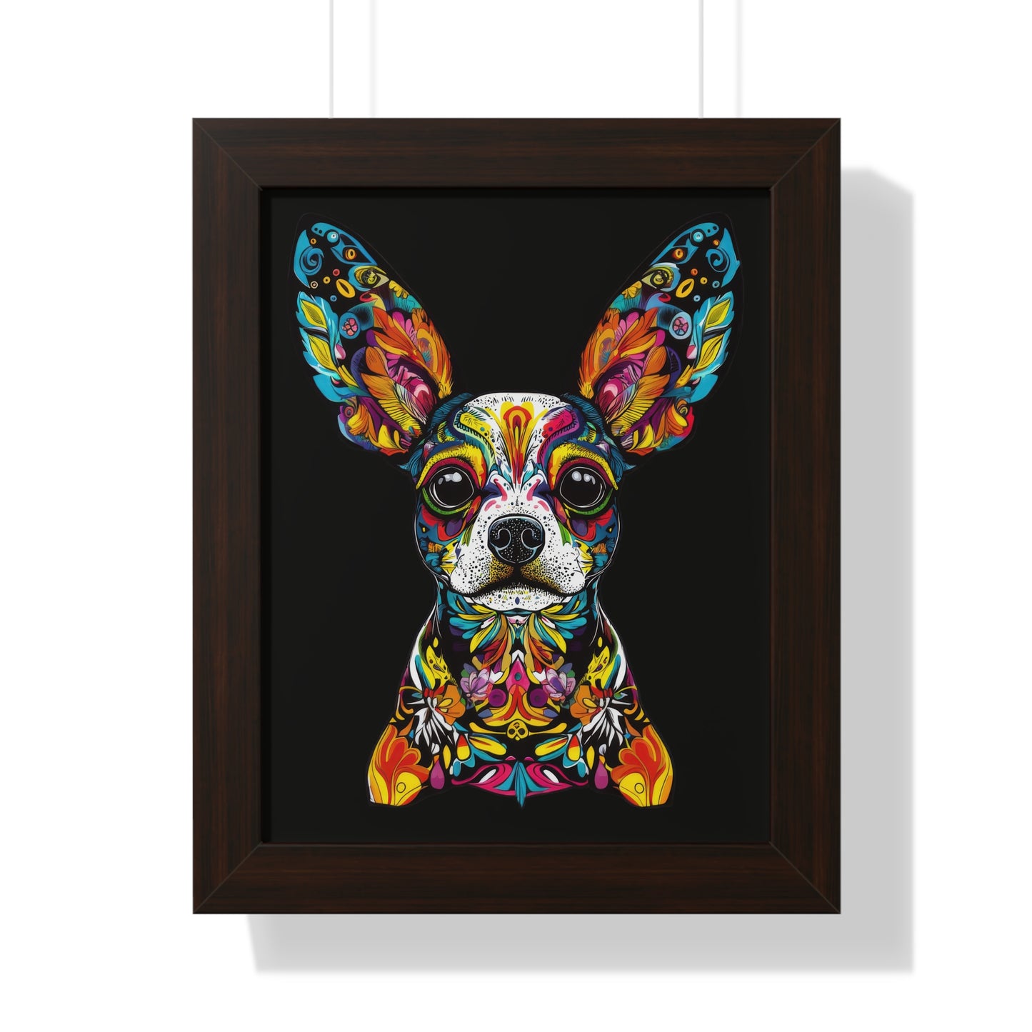 Dia De Muerte Doggo Framed Wall Art