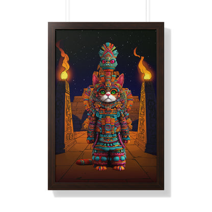 Azteca Gatito Framed Wall Art