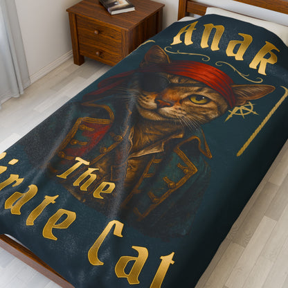 Anak The Pirate Cat Velveteen Plush Blanket