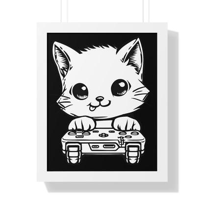 Gamer Kitty Framed Wall Art