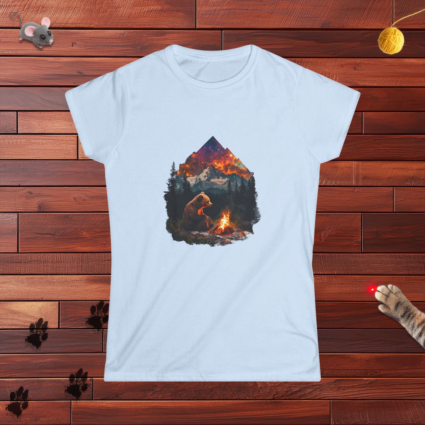 Camping Bear Ladies Tee