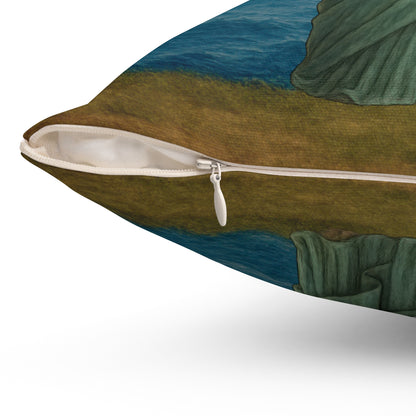 Statue of Meowberty Throw Pillow