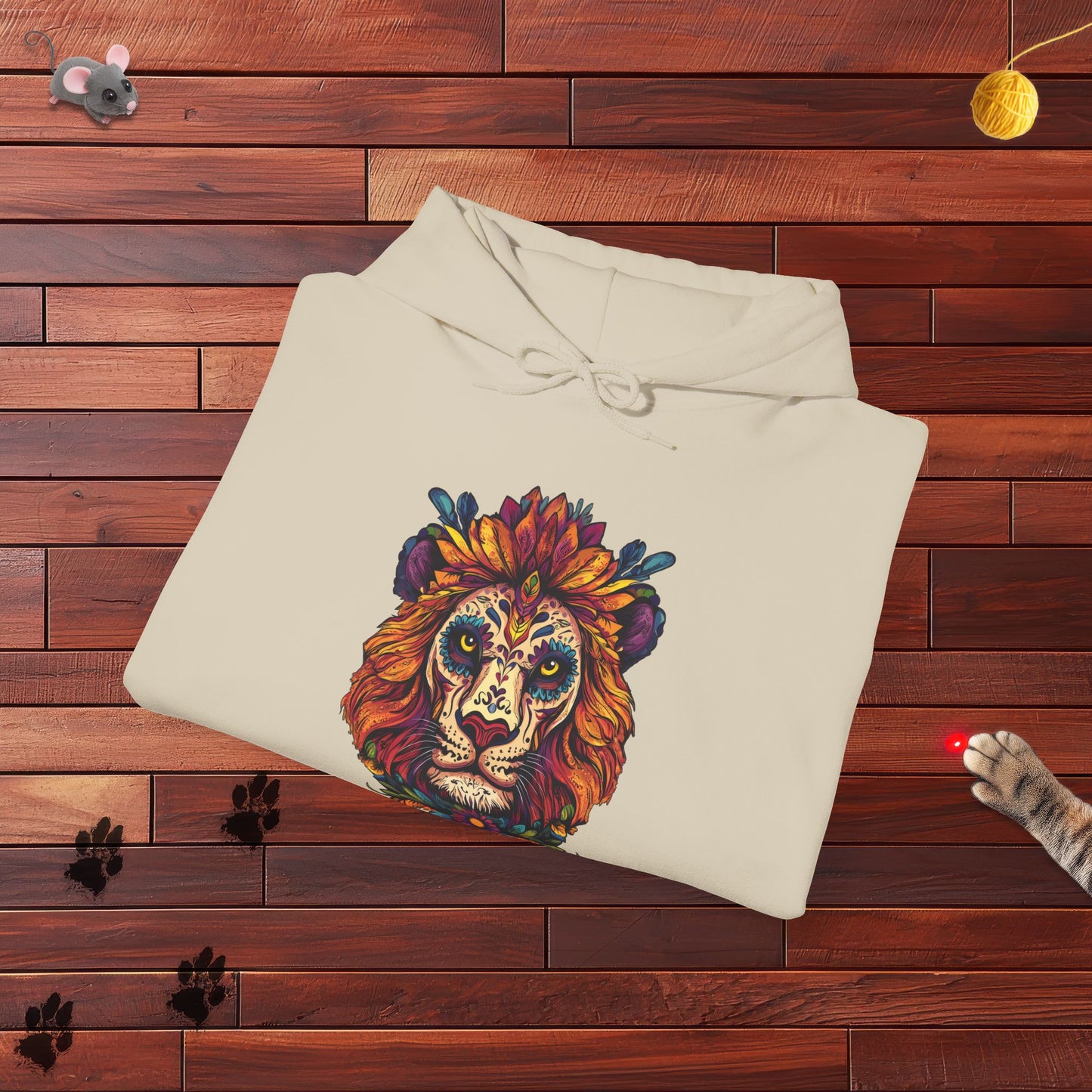 Dia De Muertos Lion Hoodie