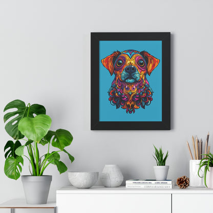 Dia De Muerte Perrito Framed Wall Art