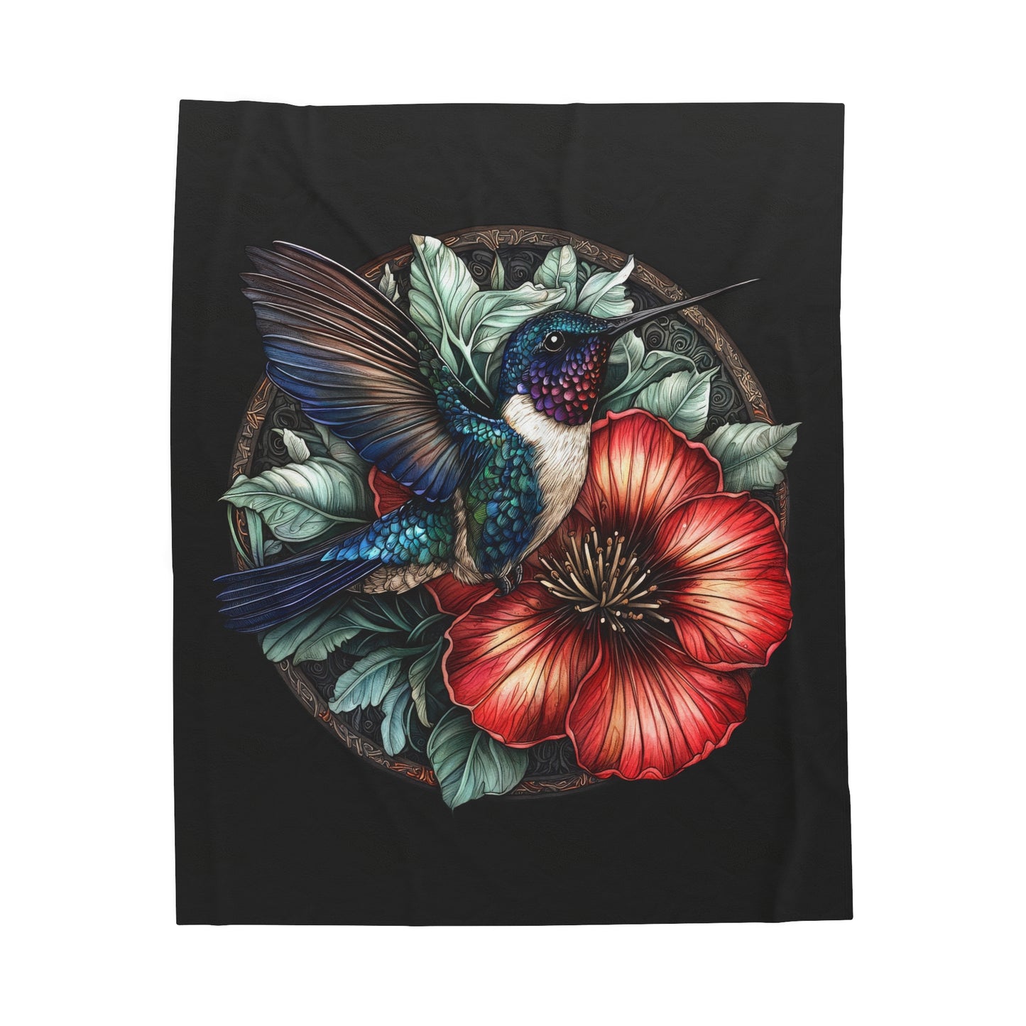 Hummingbird Velveteen Plush Blanket