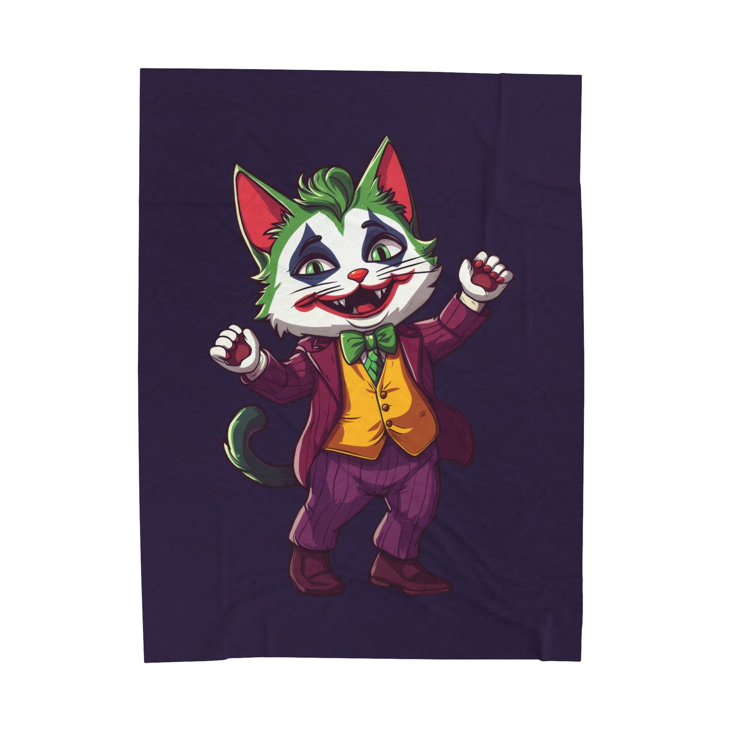 The Joker Cat Velveteen Plush Blanket