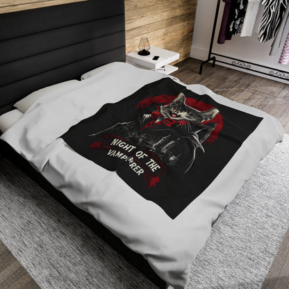 Night Of The Vampurrer Velveteen Plush Blanket