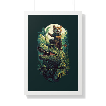 Dino Rider Framed Wall Art