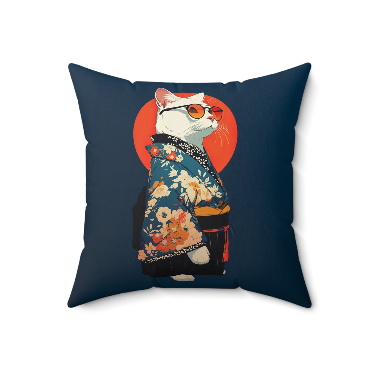 Kimono Kitty Throw Pillow