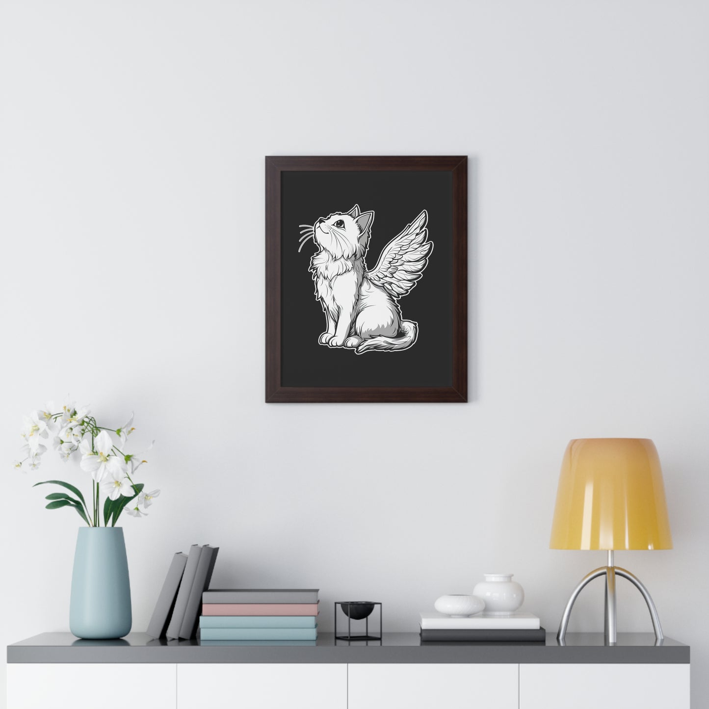 Angel Kitty Framed Wall Art