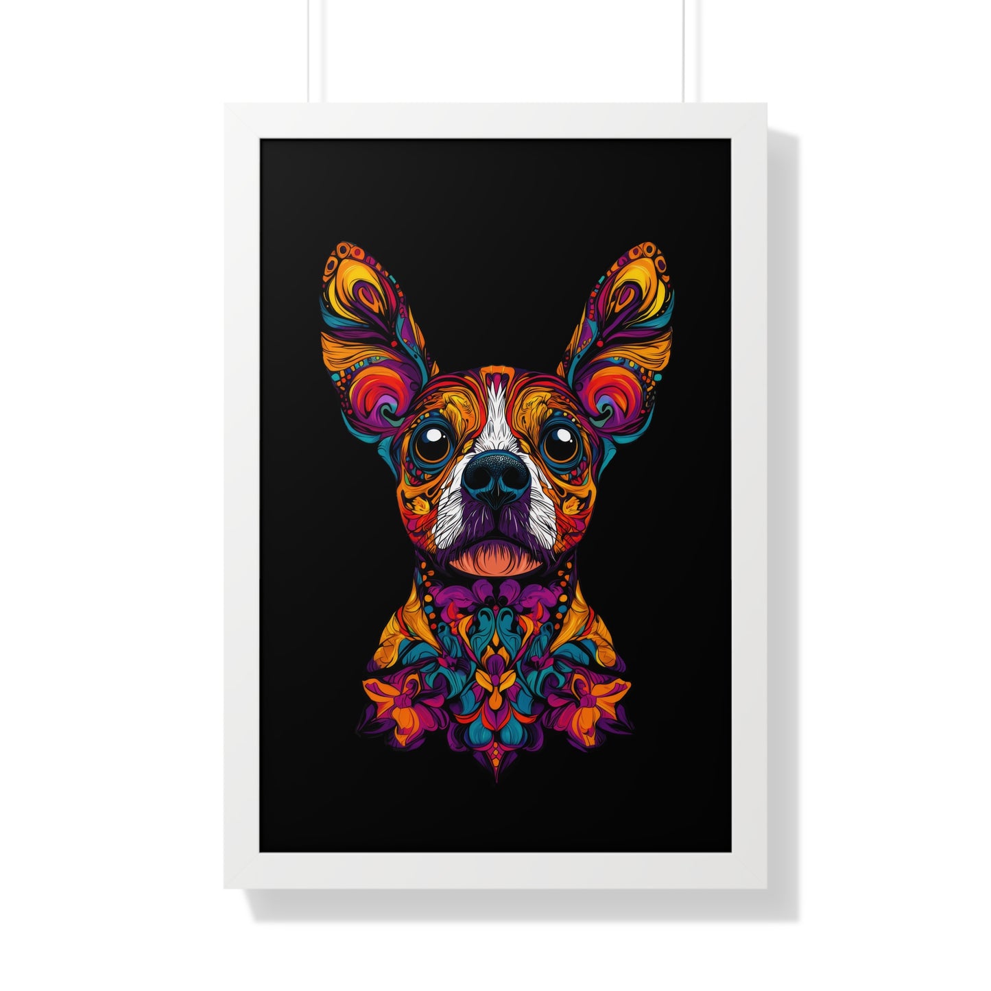 Dia De Muerte Frenchie Framed Wall Art