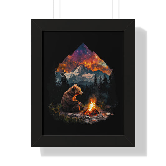 Camping Bear Framed Wall Art