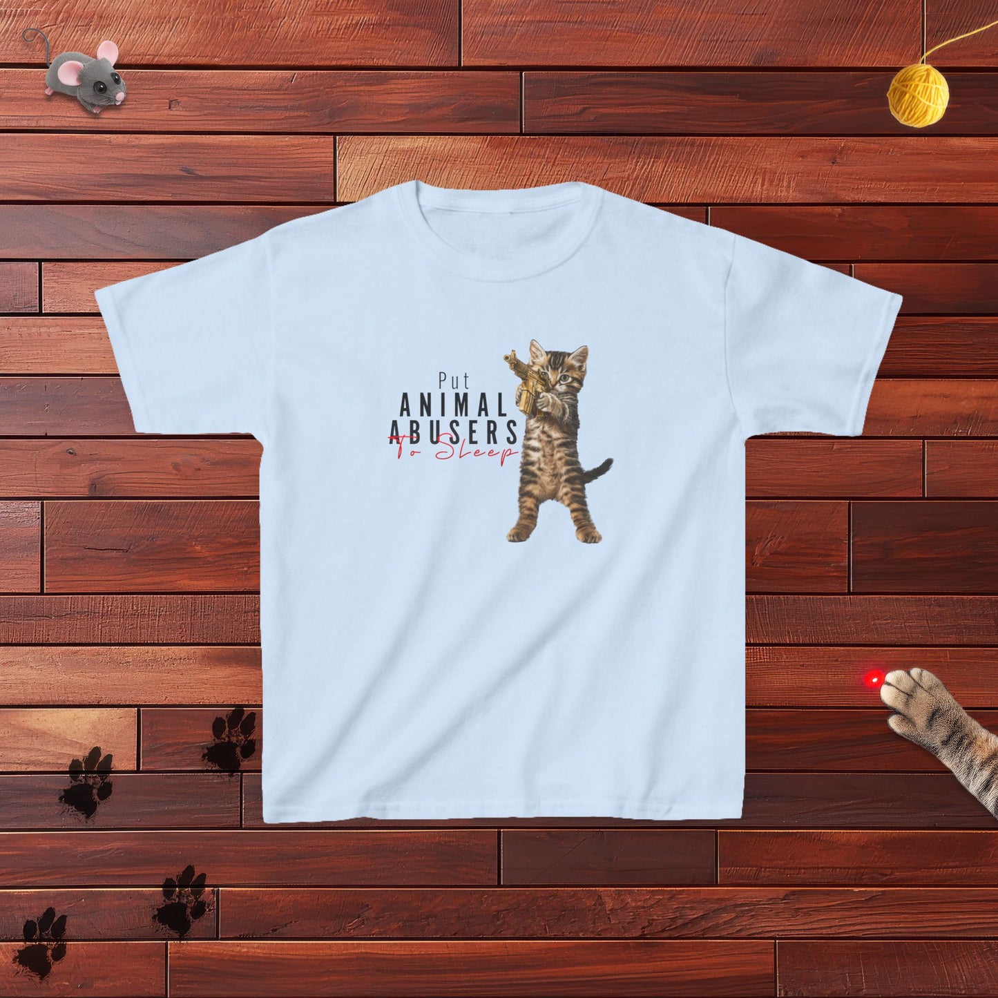 Put Animal Abusers To Sleep Kids Tee