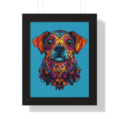 Dia De Muerte Perrito Framed Wall Art