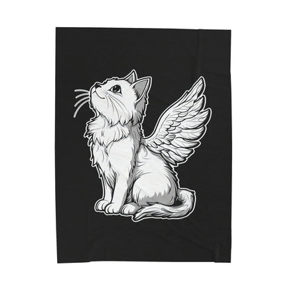 Angel Kitty Velveteen Plush Blanket