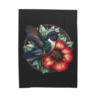 Hummingbird Velveteen Plush Blanket