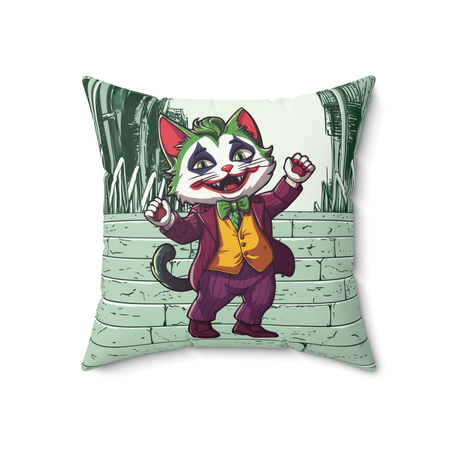 The Joker Cat Throw Pillow
