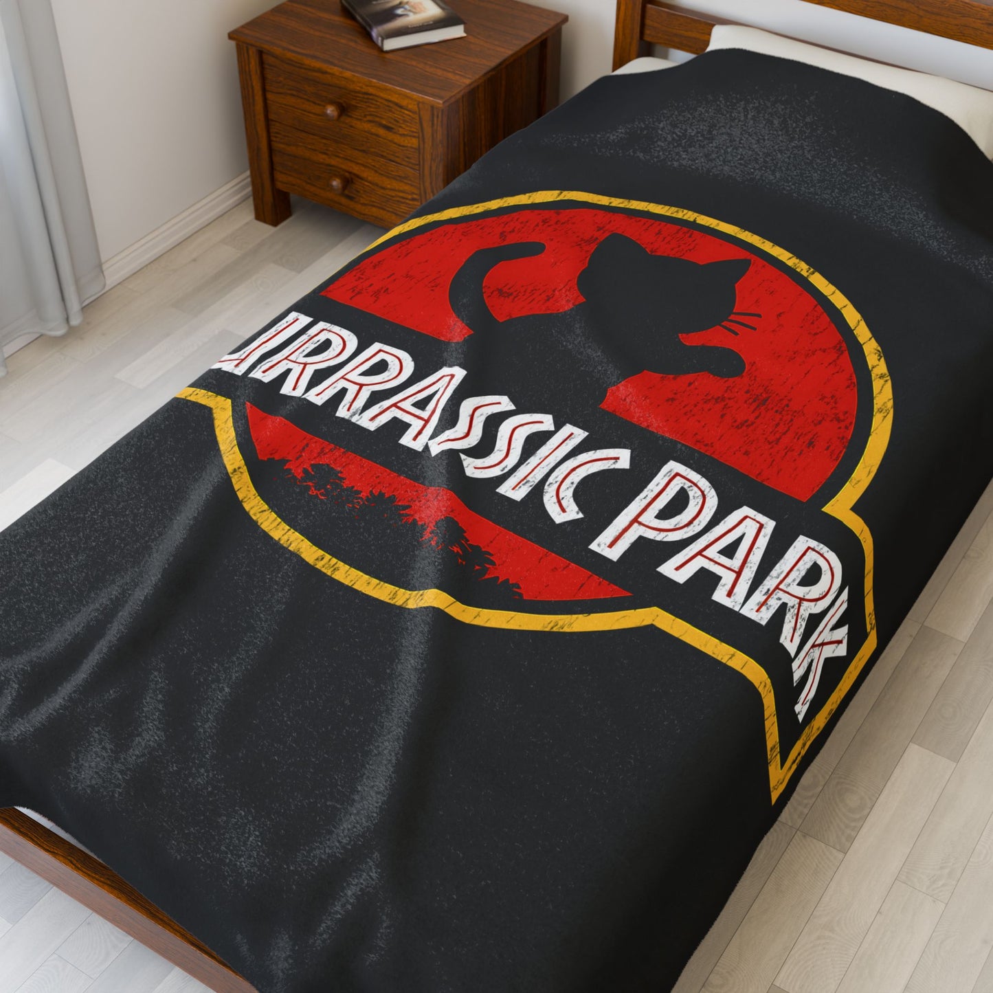 Purrassic Park Velveteen Plush Blanket
